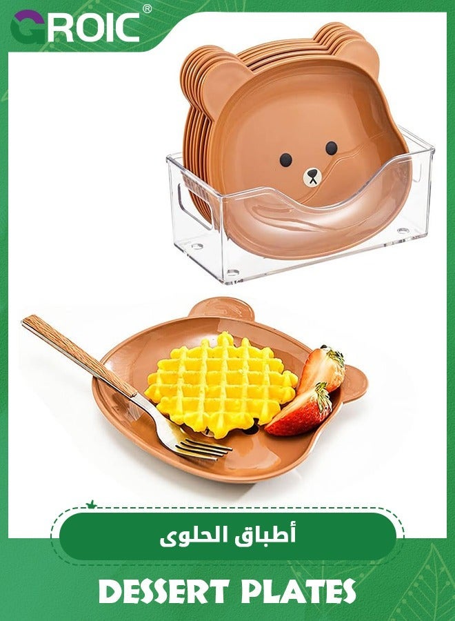 GROIC Set of 8 Dinner Plates with Storage Box, Table Dish 5.7 Inches Small Plates, Fruit Pan Plate Saucer Tea Tray Dessert Tableware Snack - Image 2