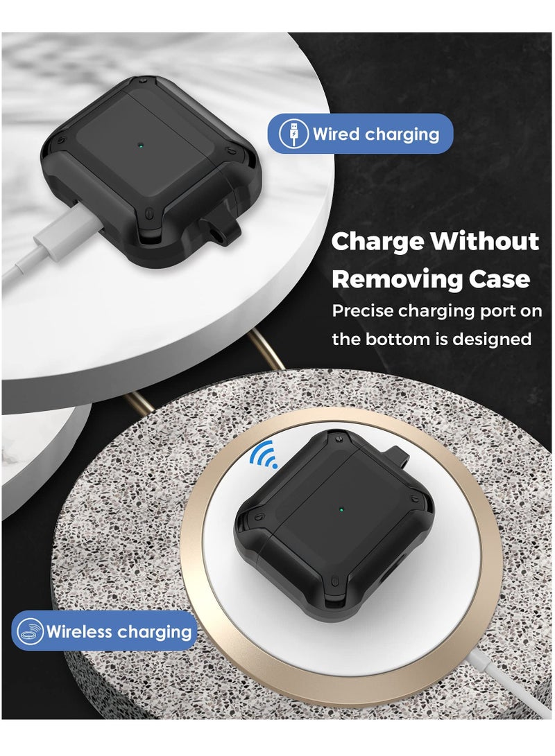 Procases Air Pods 3 Case With Keychain Full Body Rugged Protective Shockproof Carrying Cover Front Led Visible Black - Image 5