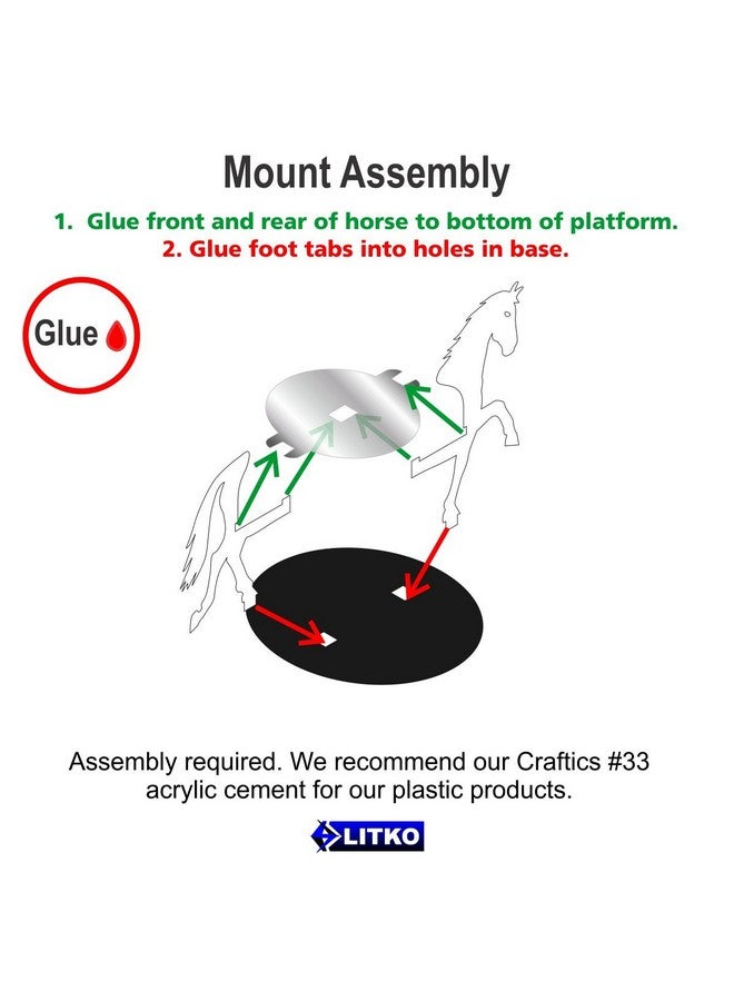 LITKO Horse Character Mount | Role Playing Games | Compatible with DND Pathfinder | (40mm Circular Base, Black) - Image 4