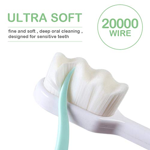 EasyHonor Extra Soft Toothbrush for Sensitive Gums Micro Fur Manual Toothbrush with 20000 Soft Floss Bristle for Pregnant Women Elderly and Gum Recessions Protect Fragile Gums 4 Pack - Image 5