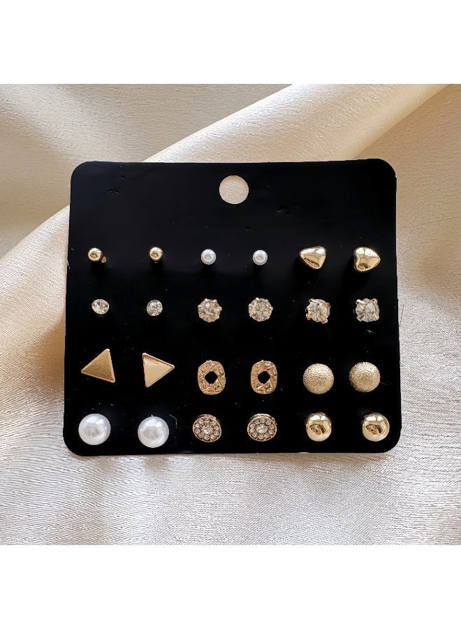 Vynara Trendy Multi Design Stud Earrings Set for Women Cute Minimalist Daily Wear Jewelry - Image 5