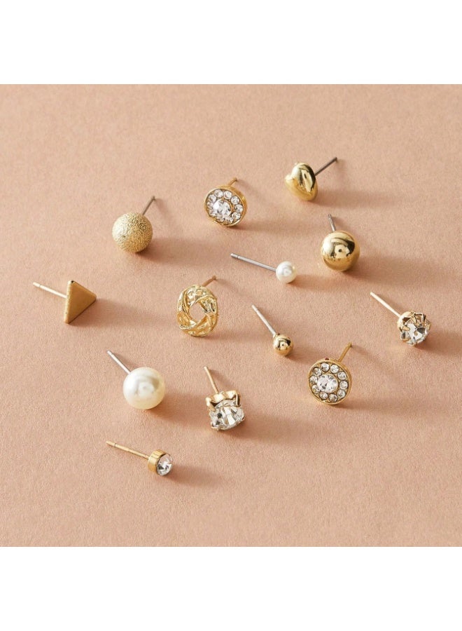 Vynara Trendy Multi Design Stud Earrings Set for Women Cute Minimalist Daily Wear Jewelry - Image 2