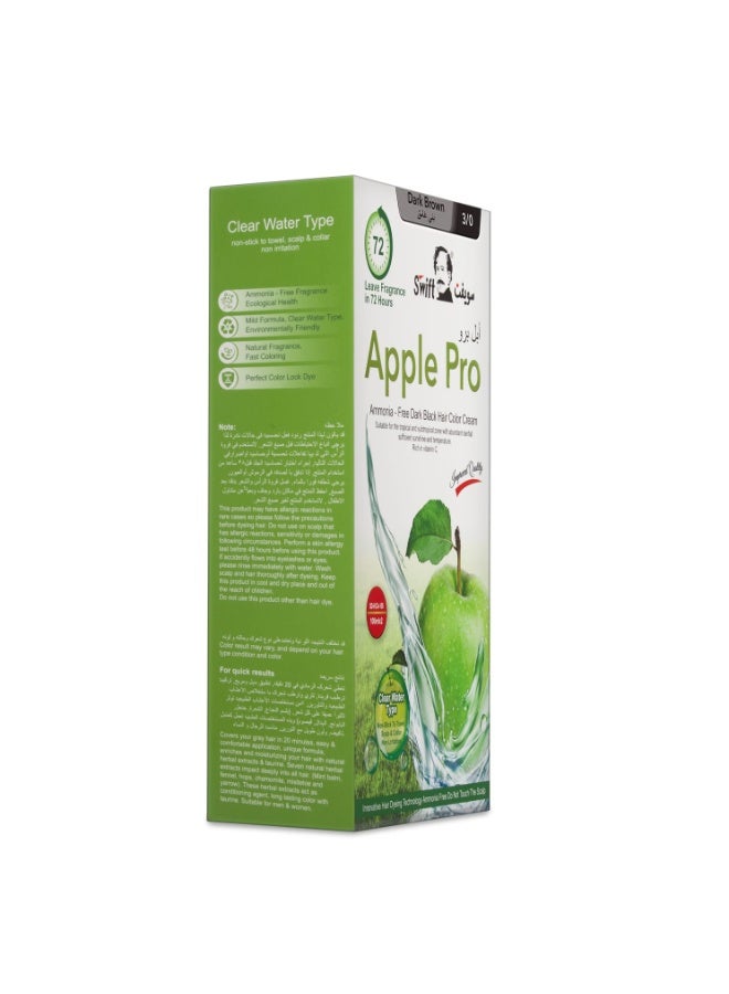 Swift Hair Dye (Dark Brown) with 100% Gray Coverage from Apple Advanced, Hair Dye Cream 2 x 100ml - Image 3