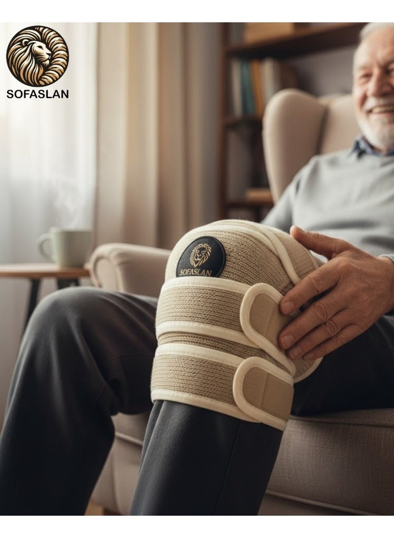 sofaslan natural sheep wool knee brace - Image 1