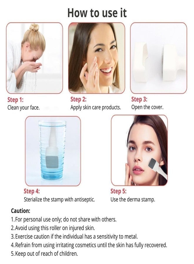 أيه أتش سي أس قلم ديرما AHCS للرجال والنساء | قلم ميكرونيدل لنمو الجسم والشعر واللحية - ختم ميكرونيدل قابل للتعديل للبشرة - 0.5 مم - 3 مم، ختم ديرما بإبر دقيقة من التيتانيوم للعناية بالبشرة - Image 2