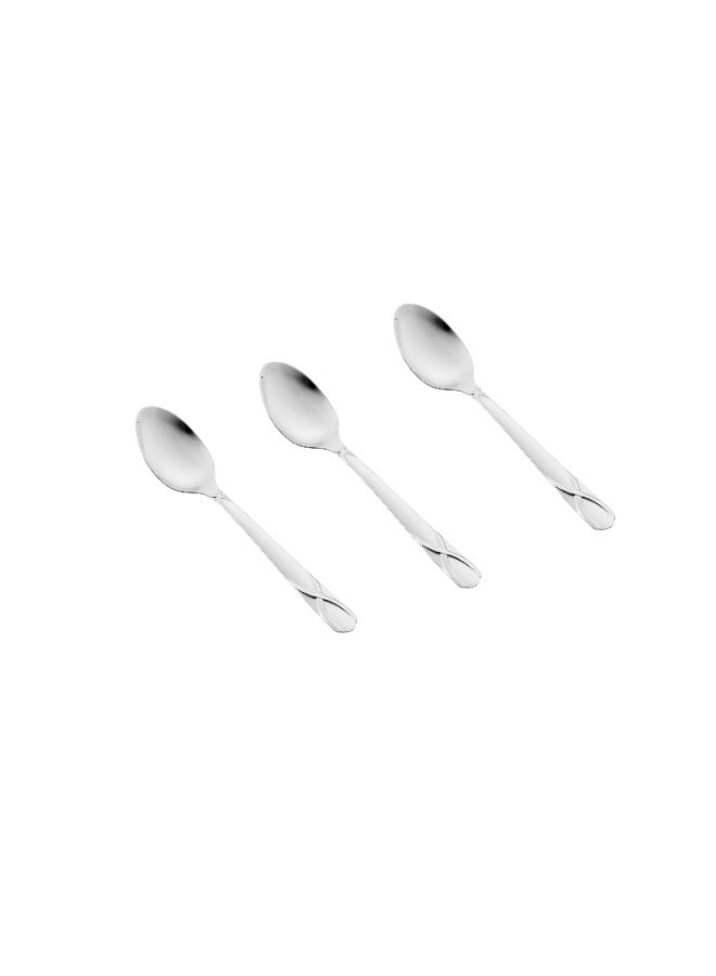 Hic 12-Piece Stainless Steel dessert spoon Set Silver - Image 2