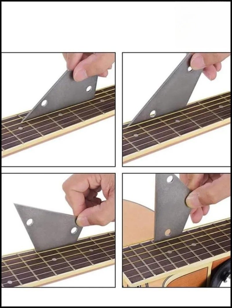 Guitar Neck Ruler Dual-Scale Stainless Steel Serrated Edge Calibration Gauge for Acoustic Electric Guitar Maintenance - Image 3