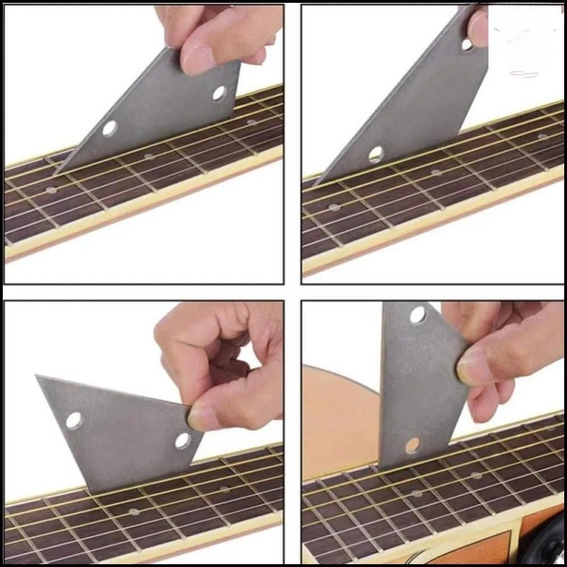 Guitar Neck Ruler Dual-Scale Stainless Steel Serrated Edge Calibration Gauge for Acoustic Electric Guitar Maintenance - Image 4