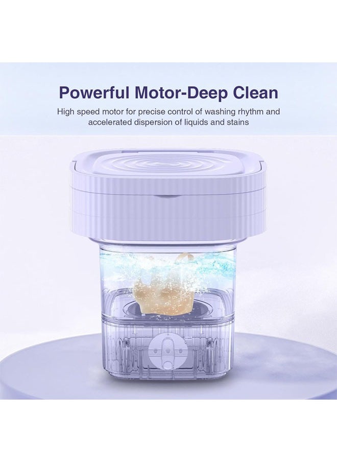 Portable Washing Machine,10 L Folding Mini Washer with 3 Modes Deep Cleaning of underwear, baby clothes, Foldable Washing Machine for Apartments, Dorm, Camping, RV, Travel Laundry, Purple