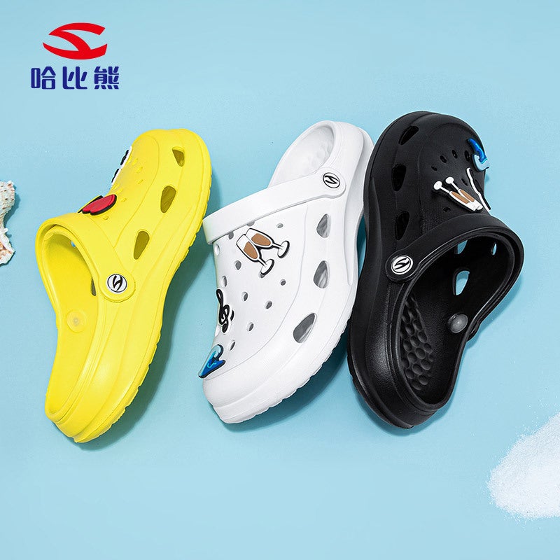 Habi Bear Parent-Child Hole Shoes Sandals 24 Summer Girls Baotou Adult Beach Shoes Boys Sandals A Generation Of Hair - Image 2