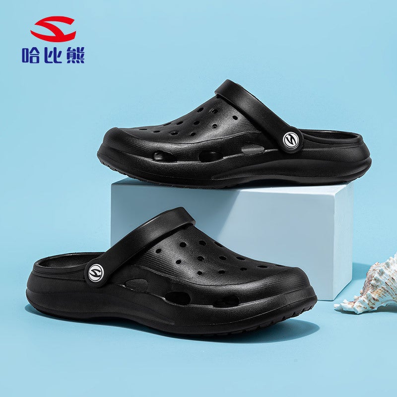 Habi Bear Parent-Child Hole Shoes Sandals 24 Summer Girls Baotou Adult Beach Shoes Boys Sandals A Generation Of Hair - Image 5