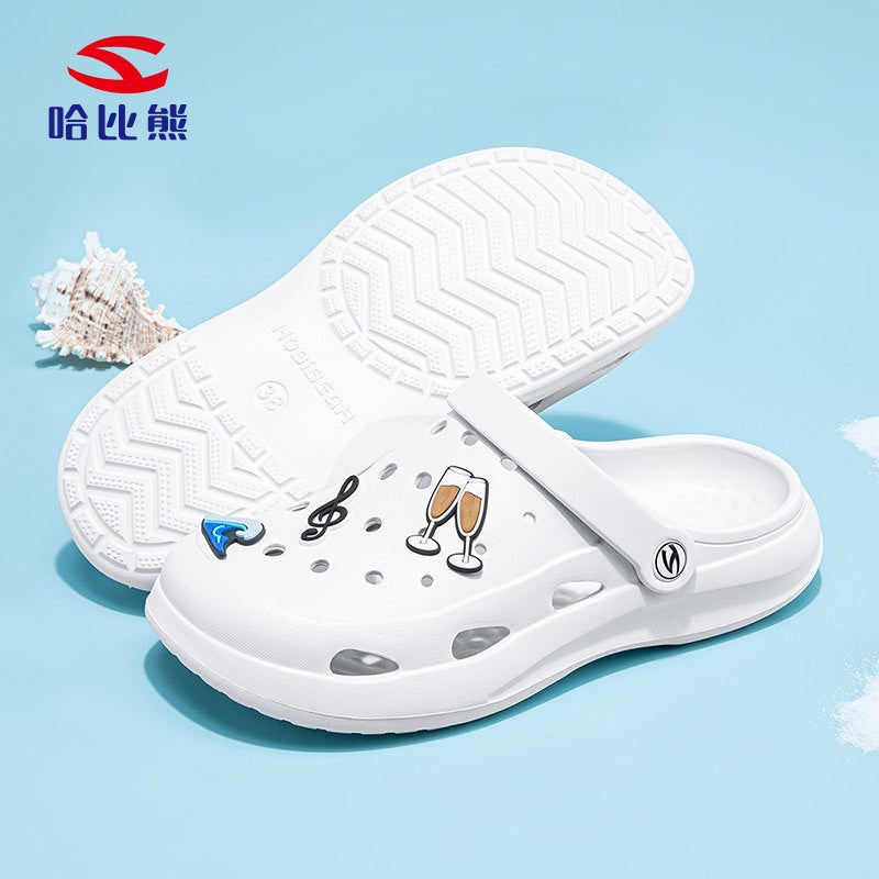Habi Bear Parent-Child Hole Shoes Sandals 24 Summer Girls Baotou Adult Beach Shoes Boys Sandals A Generation Of Hair - Image 4