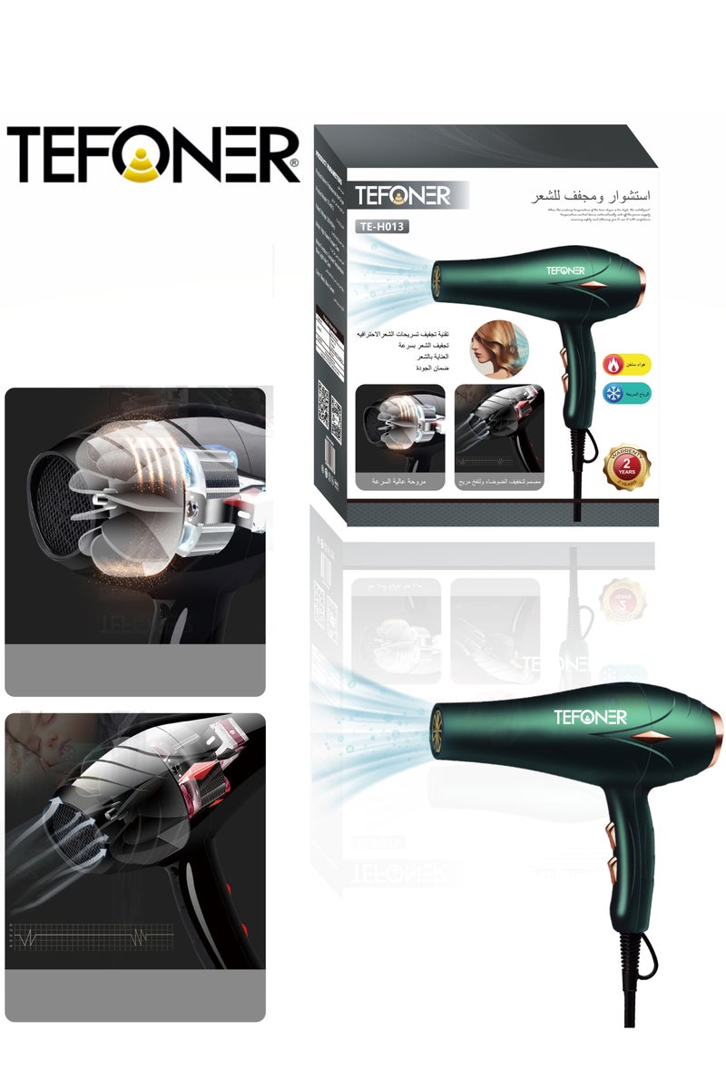 تيفونر مجفف شعر شعر قوي بعدة اوضاع. استشوار هوائي بدرجتين للحرارة. استشوار هواء بتصميم لتخفيف الضوضاء. مجفف الشعر امن وسهل الاستخدام. سيشوار  يعمل بجهد 220 فولت/50هرتز. مجفف شعر كيرلي من تيفونر. - Image 5