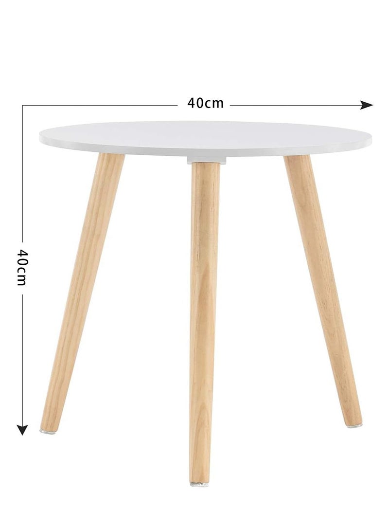Gasara Modern Round Coffee Table - White/40cm*40cm - Image 2