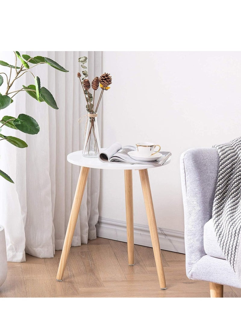 Gasara Modern Round Coffee Table - White/40cm*40cm - Image 4