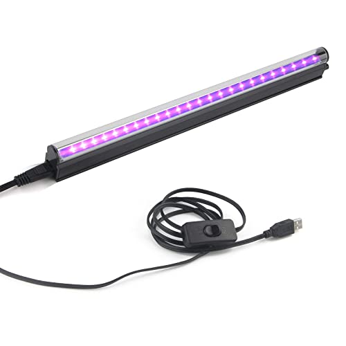 GREENIC Led Black Light Bar, 10W 1ft USB Portable T5 UV Blacklight Tube Glow in The Dark for Body Paint Room Bedroom Décor Party Supplies Stage Lighting Fluorescent Poster Halloween Club - Image 1