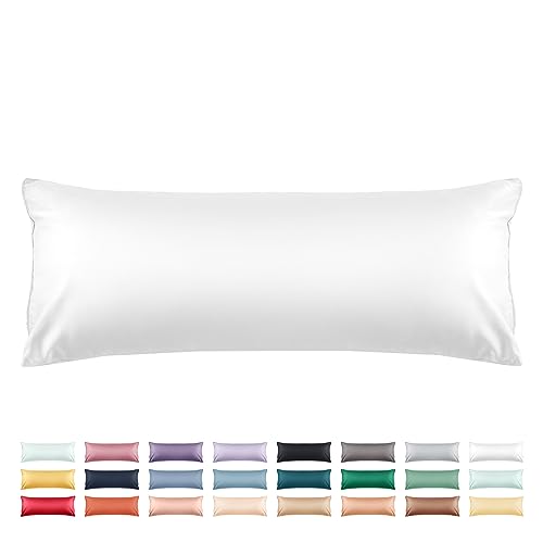 Warmstar Cotton Body Pillow Cover 1 Pack, 600 Thread Count Body Pillow case 20"x54", Long Body Pillow Case Cover Soft Breathable with Envelope Closure,White - Image 1