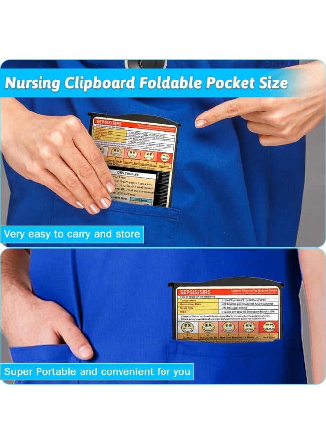 Generic Foldable Nursing Clipboard – Aluminum 3-Layer Portable Clipboard with Quick Reference Guide, Pocket-Sized for Healthcare Professionals (Color: Black)  - Image 5