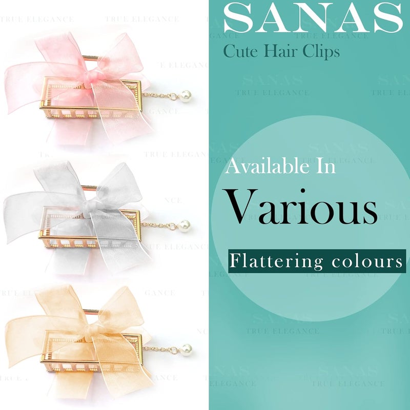 Sanas Metal Clips For Hair 3 Pc Clips For Girls Hair Clips For Women Hair Accessories For Women Stylish Hair Clutchers Cute Hair Clips Big Clip Hair Clip For Women Claw Clips Hair Clutch Golden Color - Image 4
