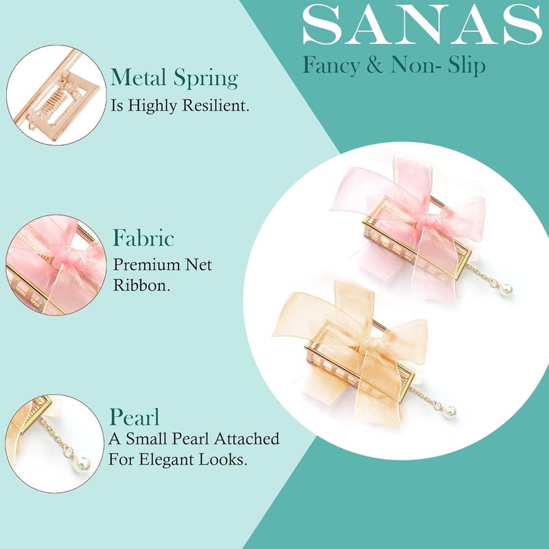 Sanas Metal Clips For Hair 3 Pc Clips For Girls Hair Clips For Women Hair Accessories For Women Stylish Hair Clutchers Cute Hair Clips Big Clip Hair Clip For Women Claw Clips Hair Clutch Golden Color - Image 3