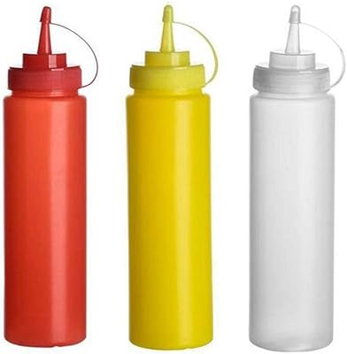 Quupy QUUPY 3PCS 360ML/12OZ Refillable Empty Squeeze Sauce Condiment Plastic Bottles Container Food Grade Salad Dressing - Image 1