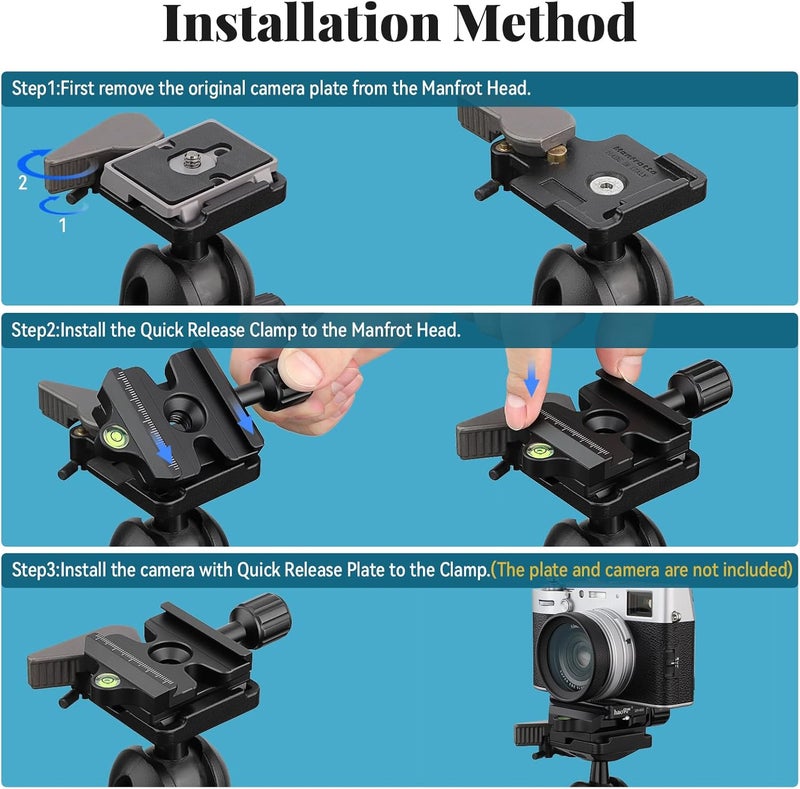 Haoge Quick Release QR Clamp Adapter for Manfrotto RC2 to Arca-Swiss Compatible - Image 4