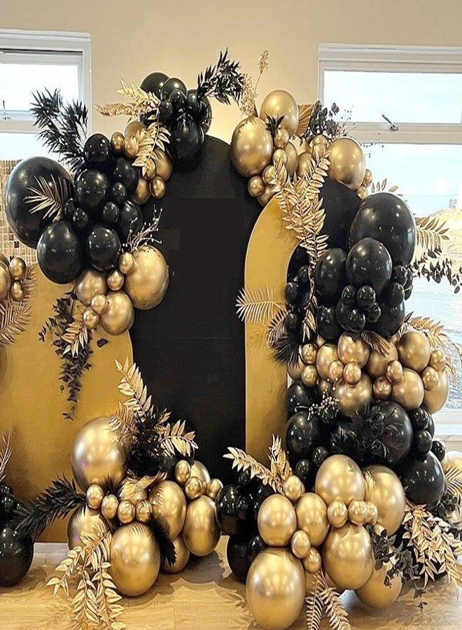 YMSZ Black and Gold Balloons, 67pcs 12 Inch Metallic Gold and Black Balloons for Birthday, Retirement, Graduation, New Year's Eve Party Decorations - Image 5