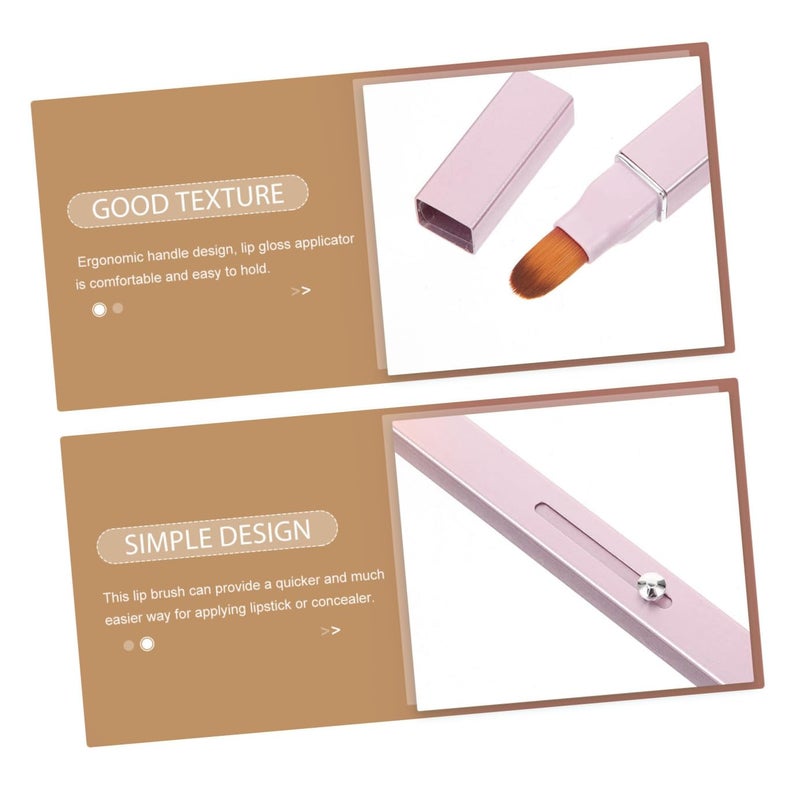 Dual-ended Retractable Lip Brush and Lip Gloss Applicator for Women, Nylon Makeup Brush with Concealer Tip, Portable Lipstick and Balm Applicator for Travel Use - Image 3