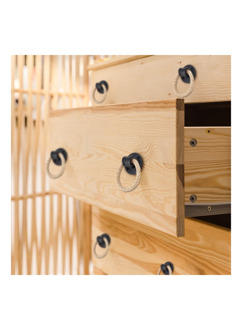 Excefore Door Knob Rustic Rope Handles Cabinet Pull Hardware Big Drop Ring Drawer Pull Knob Antique Black Knobs Handles Hardware - Image 4