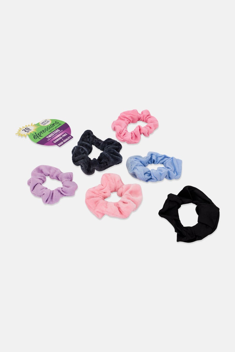 Expressions Women 20 Pieces Hair Twister Scrunchies Set, Multicolor - Image 3