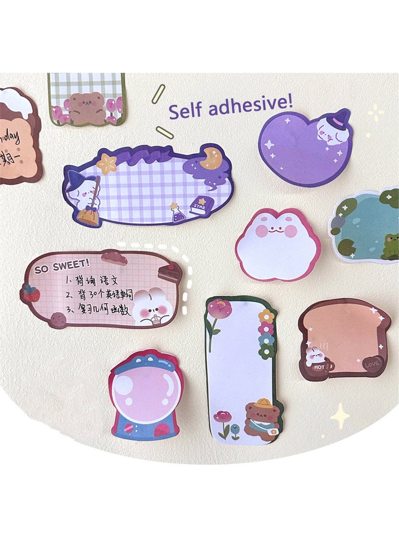 Generic 240-Piece Self Sticky Notes Set Multicolour Cartoon Post-It Sticky Message Notebook Cartoon Series Sticky Notes Memo Pads for Teacher Students Gifts School Office Supplies  - Image 4