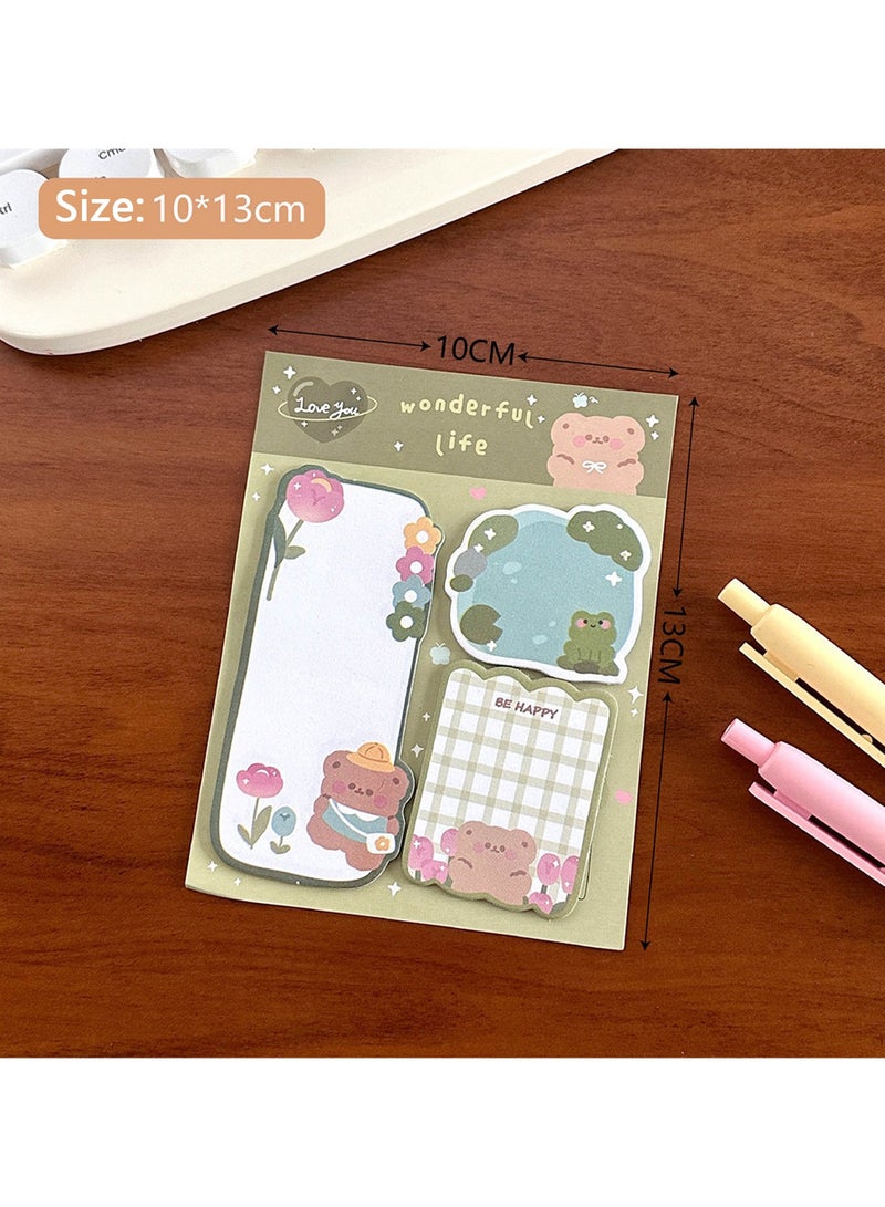 Generic 240-Piece Self Sticky Notes Set Multicolour Cartoon Post-It Sticky Message Notebook Cartoon Series Sticky Notes Memo Pads for Teacher Students Gifts School Office Supplies  - Image 2