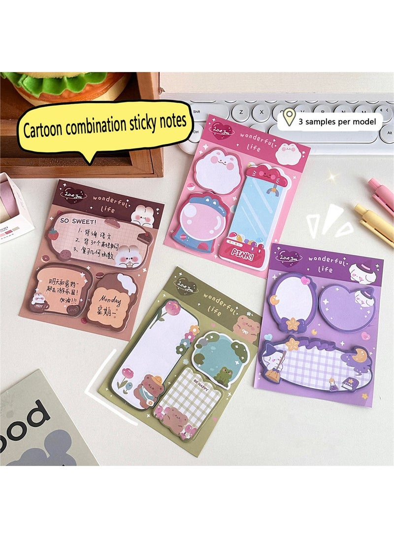 Generic 240-Piece Self Sticky Notes Set Multicolour Cartoon Post-It Sticky Message Notebook Cartoon Series Sticky Notes Memo Pads for Teacher Students Gifts School Office Supplies  - Image 5