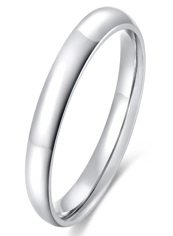 Dmond wind 4mm Stainless Steel Ring Silver Plain Dome High Polished Wedding Band Comfort Fit Size 9 - Image 1