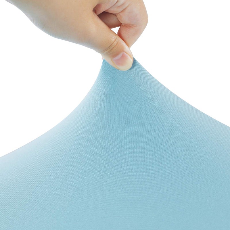 Peomeise 2PCS 6FT Spandex Table Cover Rectangular Stretch Spandex Tablecloth (Blue Mist 6FT) - Image 4