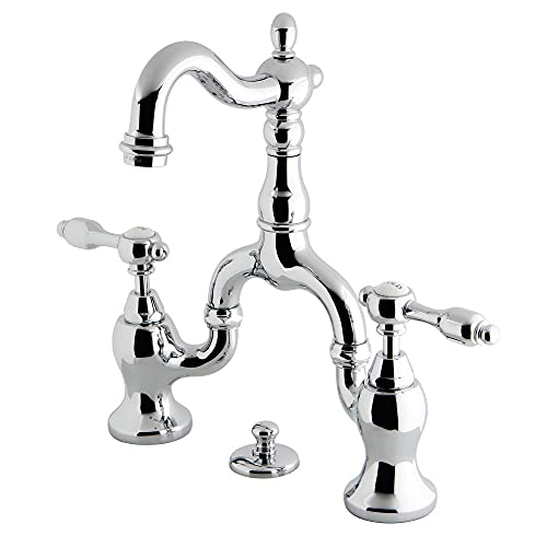 Kingston Brass KS7971TAL 4 34 in Spout Reach Bridge Lavatory Faucet with Brass Pop Up Polished Chrome - Image 1