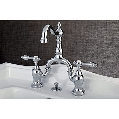 Kingston Brass KS7971TAL 4 34 in Spout Reach Bridge Lavatory Faucet with Brass Pop Up Polished Chrome - Image 3
