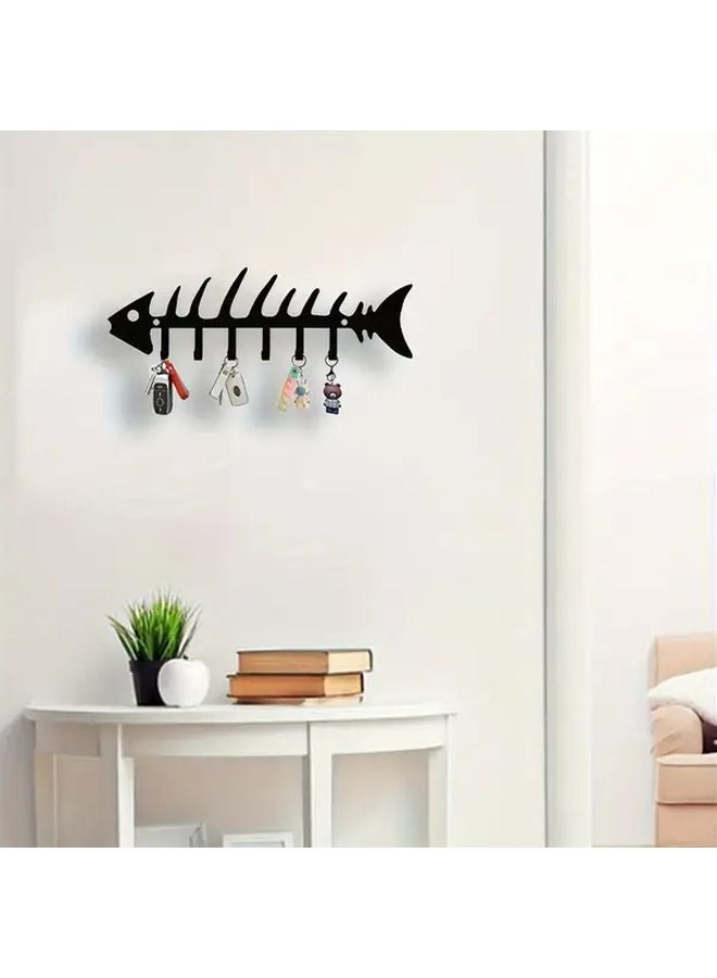 Fish Skeleton Design Metal Wall Hook Ygt Model Key Storage Wall Mounted Organizer - Image 3
