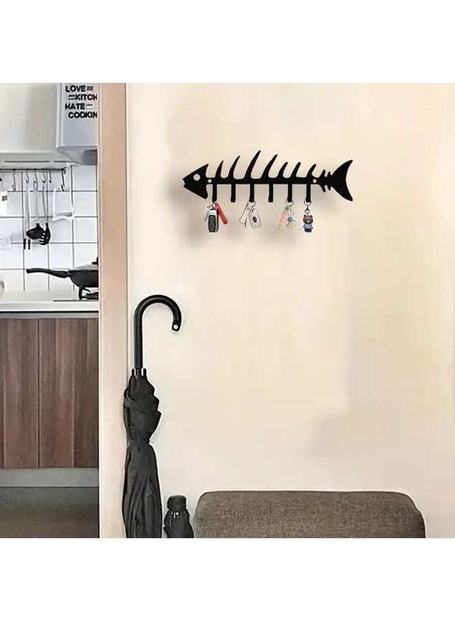 Fish Skeleton Design Metal Wall Hook Ygt Model Key Storage Wall Mounted Organizer - Image 5