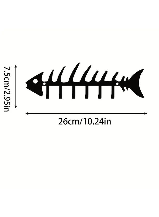 Fish Skeleton Design Metal Wall Hook Ygt Model Key Storage Wall Mounted Organizer - Image 4
