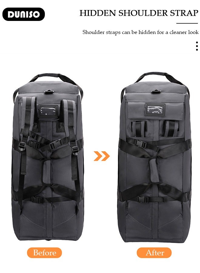 DUNISO Travel Rolling Duffel Bag Expandable Foldable Bag Luggage With 2 Wheels,Rolling Luggage Bag Carry on Wheeled Suitcase,Lightweight Large Shoulder Weekender Overnight Bag for Men Women Shopping, Gym, Camping, Travel or Business Trip - Image 5