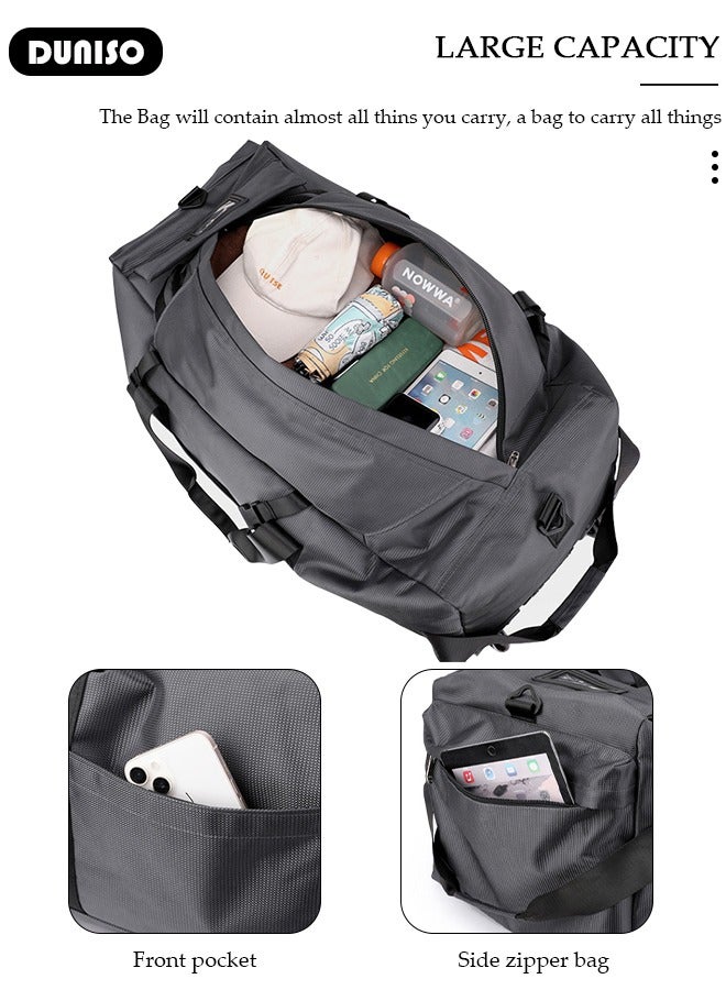 DUNISO Travel Rolling Duffel Bag Expandable Foldable Bag Luggage With 2 Wheels,Rolling Luggage Bag Carry on Wheeled Suitcase,Lightweight Large Shoulder Weekender Overnight Bag for Men Women Shopping, Gym, Camping, Travel or Business Trip - Image 4