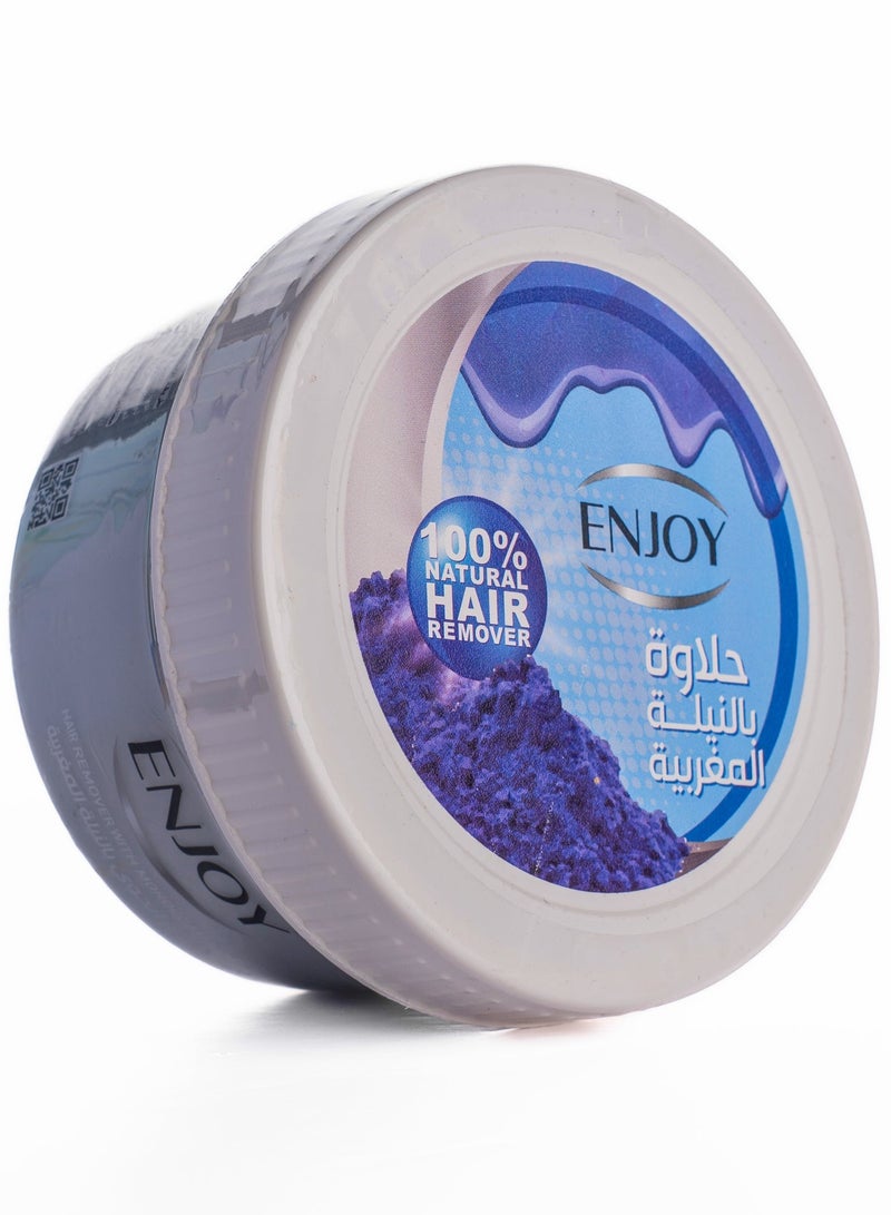 ENJOY Hair Remover Paste with Moroccan Nila – 400g | 100% Natural Sugar Wax | Gentle & Purifying Hair Removal | Smooth & Silky Skin | Long-Lasting Results | Enriched with Moroccan Indigo (Nila) - Image 2