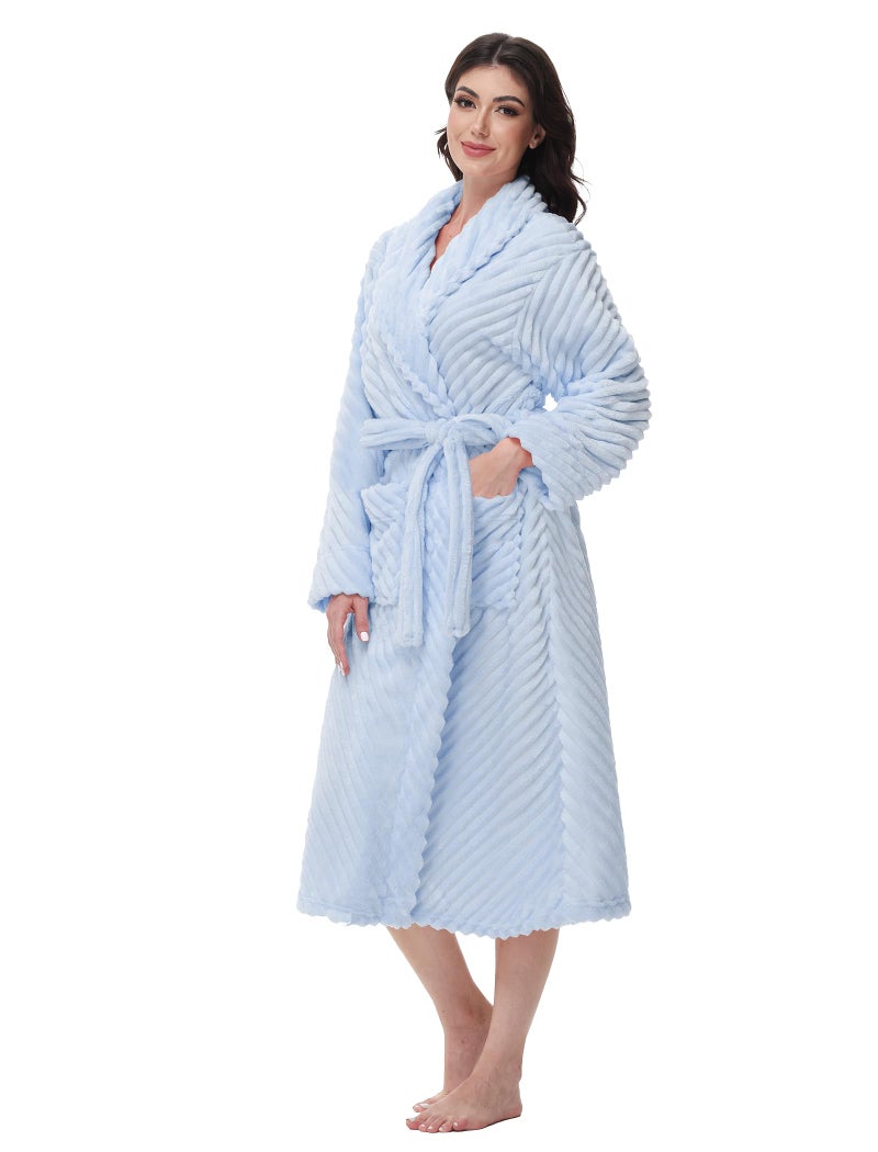 Yurhap Premium Robes for Women - Super Soft Cozy Fleece Womens Robe Plush Long Bathrobe - Image 1