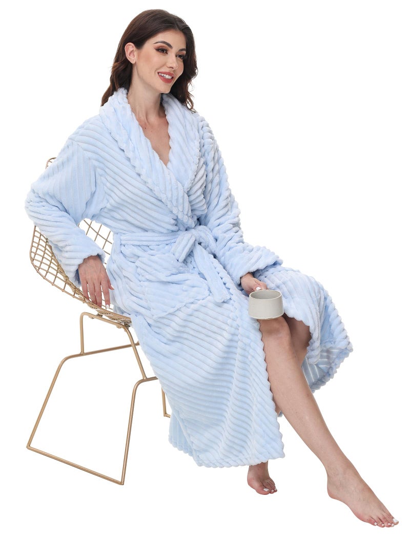 Yurhap Premium Robes for Women - Super Soft Cozy Fleece Womens Robe Plush Long Bathrobe - Image 5