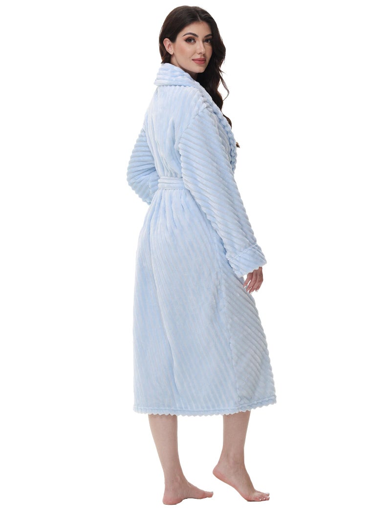 Yurhap Premium Robes for Women - Super Soft Cozy Fleece Womens Robe Plush Long Bathrobe - Image 2