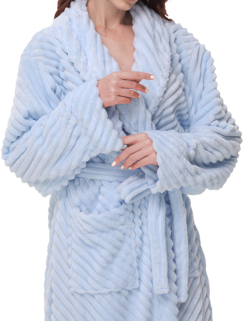 Yurhap Premium Robes for Women - Super Soft Cozy Fleece Womens Robe Plush Long Bathrobe - Image 3