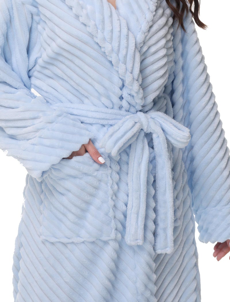 Yurhap Premium Robes for Women - Super Soft Cozy Fleece Womens Robe Plush Long Bathrobe - Image 4