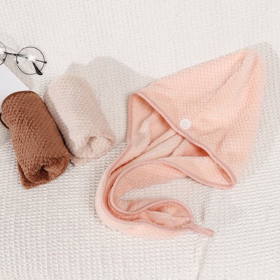 Generic Coral Fleece Quick-Dry Hair Towel Wrap Beige