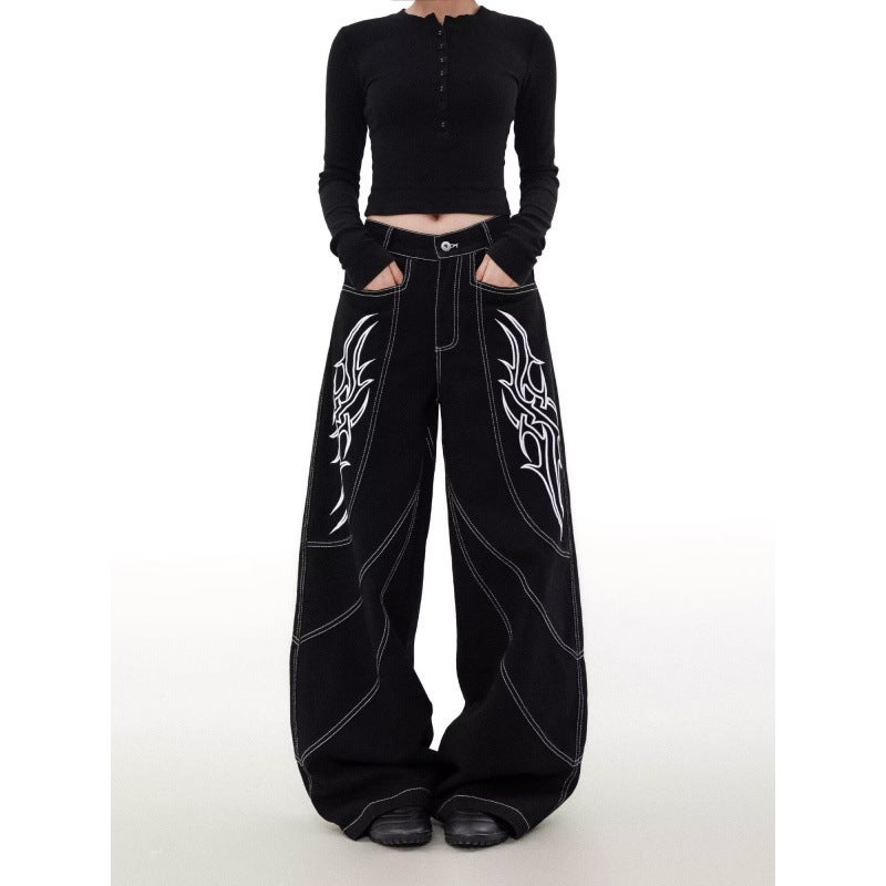 Unisex Classic Denim Jeans Loose Fit Daily Outdoor Wear - Image 3